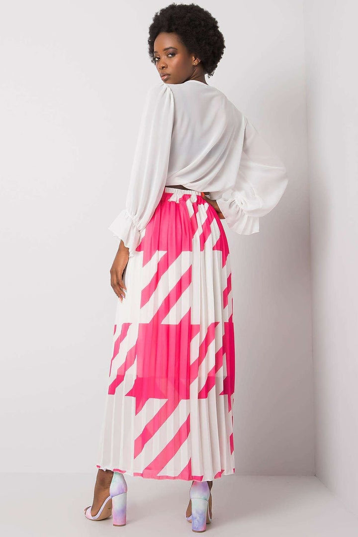 Pleated Skirt With An Elastic Waistband Italy Moda