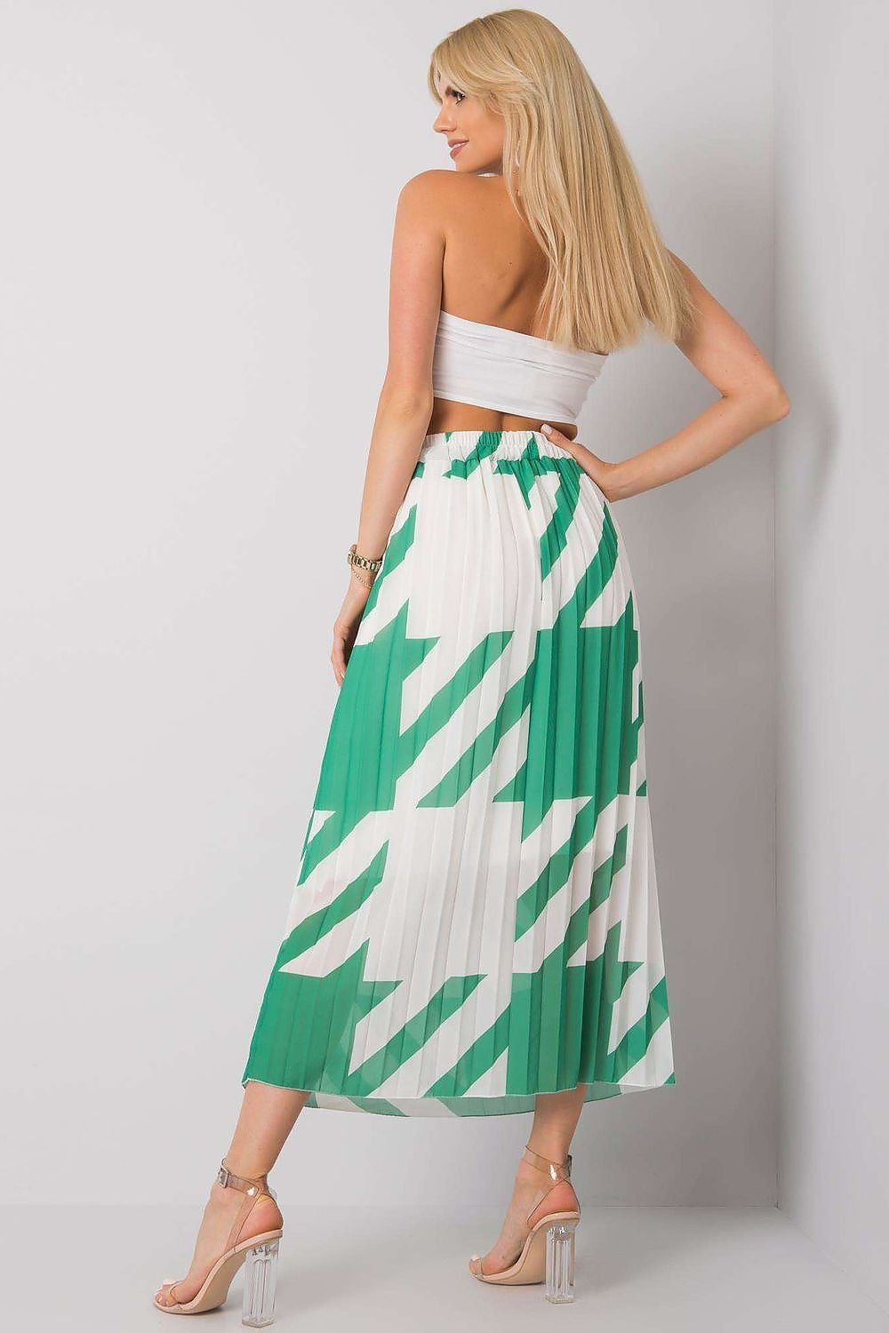 Pleated Skirt With An Elastic Waistband Italy Moda