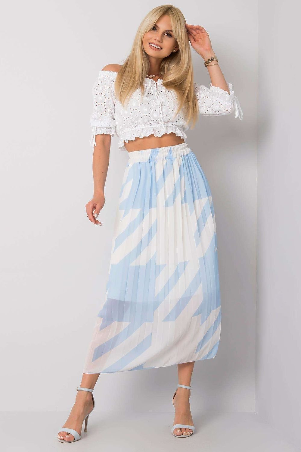 Pleated Skirt With An Elastic Waistband Italy Moda